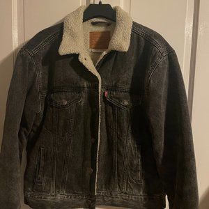 Womens Levi's Washed Black Jean Jacket